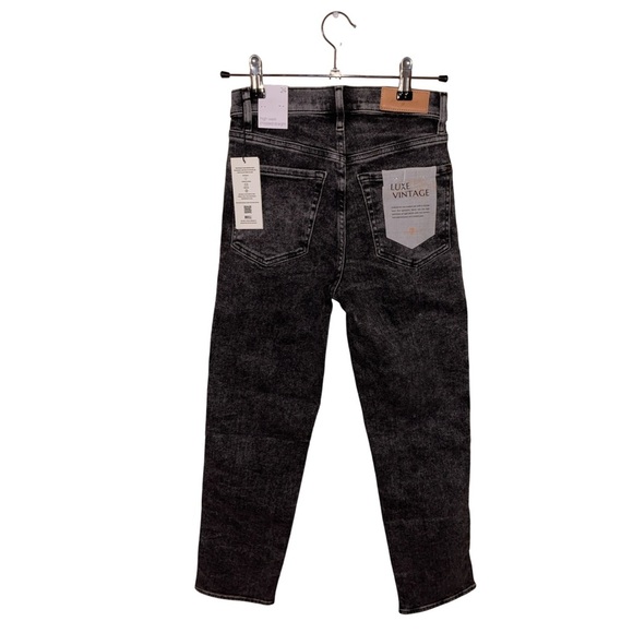 NWT 7 For All Mankind High Waist Cropped Straight Black Mineral Wash Jeans 24 - Picture 6 of 16